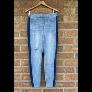 SPANX Distressed Skinny Jeans with Side Stripe Large